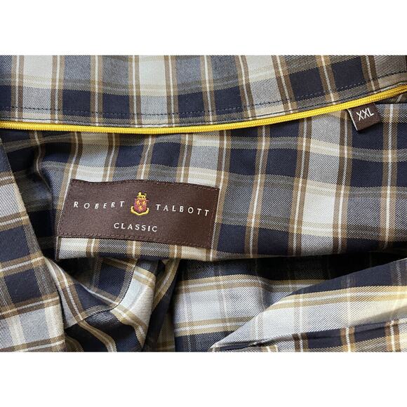 Robert Talbott Men’s Classic Button Up Long Sleeve Plaid Dress Shirt Size XXL - Picture 2 of 7